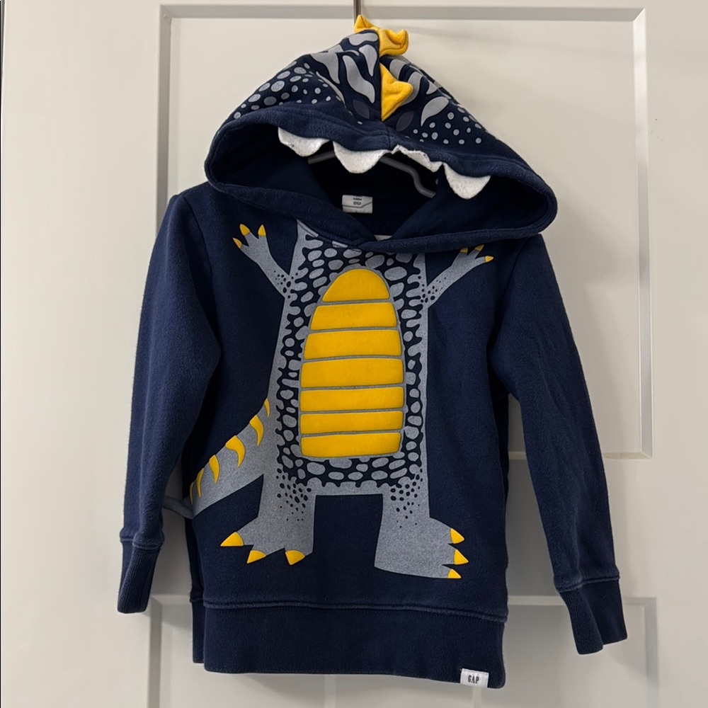 Kids Dinosaur Hoodie - Navy Blue